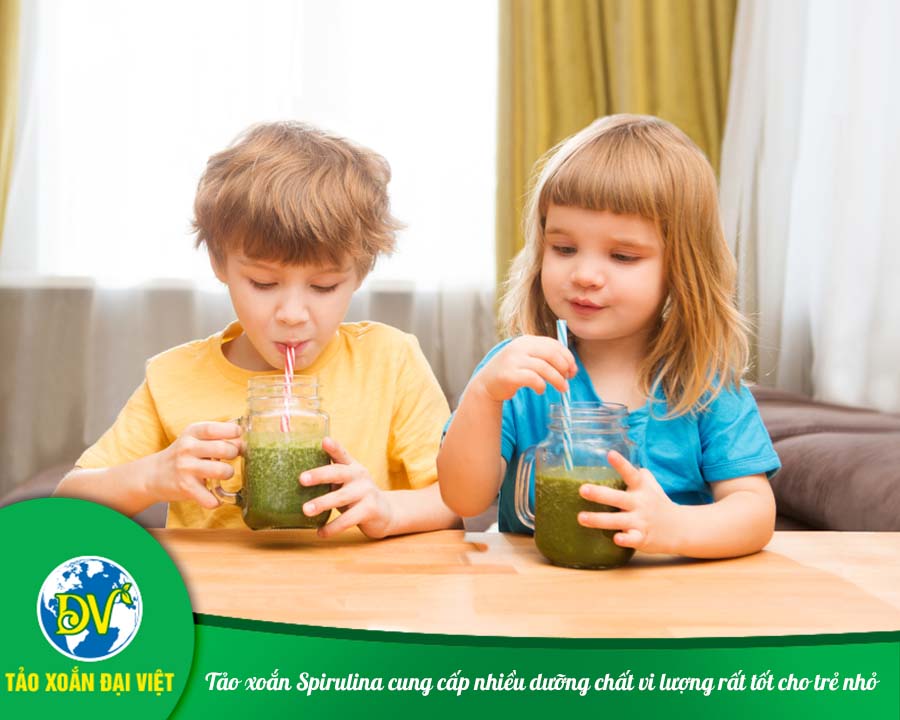 Tảo xoắn Spirulina cung cấp nhiều dưỡng chất vi lượng rất tốt cho trẻ nhỏ