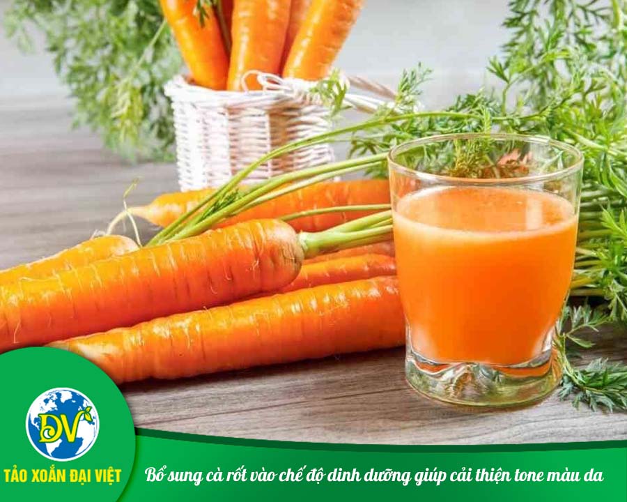 Bổ sung cà rốt vào chế độ dinh dưỡng giúp cải thiện tone màu da