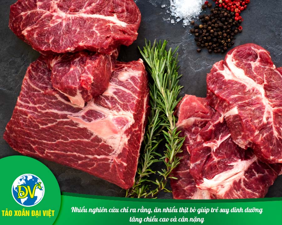 Nhiều nghiên cứu chỉ ra rằng, ăn nhiều thịt bò giúp trẻ suy dinh dưỡng tăng chiều cao và cân nặng