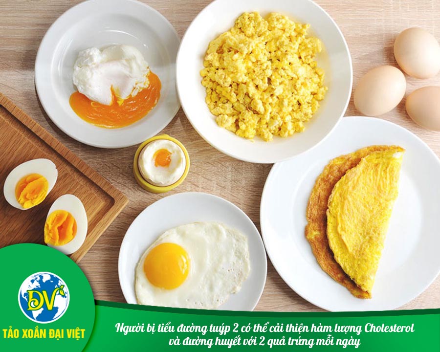 Người bị tiểu đường tuýp 2 có thể cải thiện hàm lượng Cholesterol và đường huyết với 2 quả trứng mỗi ngày