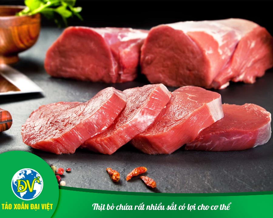 Thịt bò chứa rất nhiều sắt có lợi cho cơ thể