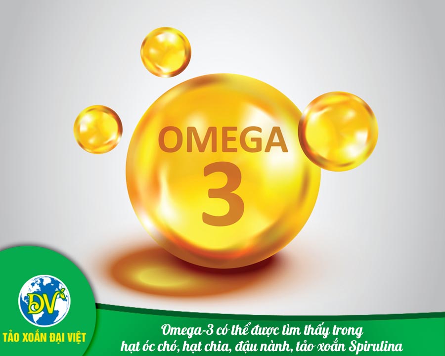 Omega-3 có thể được tìm thấy trong hạt óc chó, hạt chia, đậu nành, tảo xoắn Spirulina