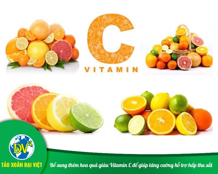 Bổ sung thêm hoa quả giàu Vitamin C để giúp tăng cường hỗ trợ hấp thu sắt