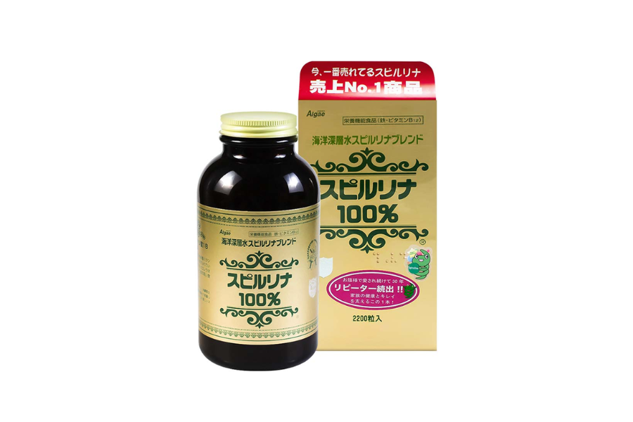 Tảo xoắn Spirulina Nhật Bản 2200 viên là thực phẩm dinh dưỡng của thương hiệu Japan Algae